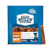 Best Bully Sticks USA 4-inch Bully Sticks Dog Chews (1lb. Bag) - Made in USA, All-Natural, Grass-Fed, Free-Range, Single-Ingredient, 100% Beef