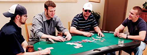 Fat Cat Folding Texas Hold 'em Poker/Casino Game Table with Cushioned Rail, 10 Player
