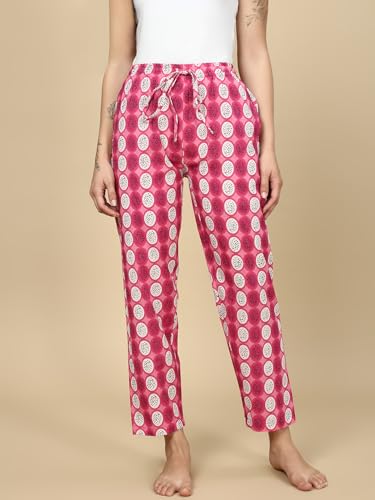 Image of PYNK by Lux Cozi Women's Cotton Printed Palazzo Pyjama Relaxed Lounge Pants | Super Soft Comfortable | Loungwear Pyjama Pant-Pack of 1