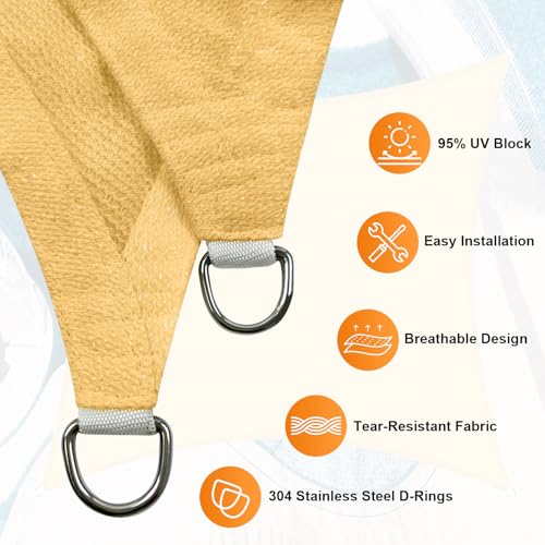 image for Artpuch Sun Shade Sail, 10'x13' Sand Rectangle, Curved Edged Commercia