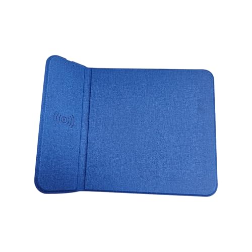 TSMORY Tappetino di ricarica rapida con dispositivo radio, supporto pieghevole da 15 W, con luce LED intelligente, tappetino per mouse impermeabile