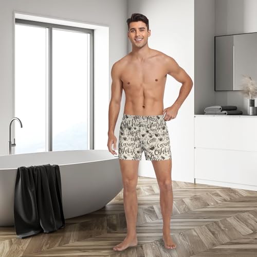 Yoogain caleçons de nuit sous-vêtements pour homme boxer pour coton, Café rétro, L – vue 3