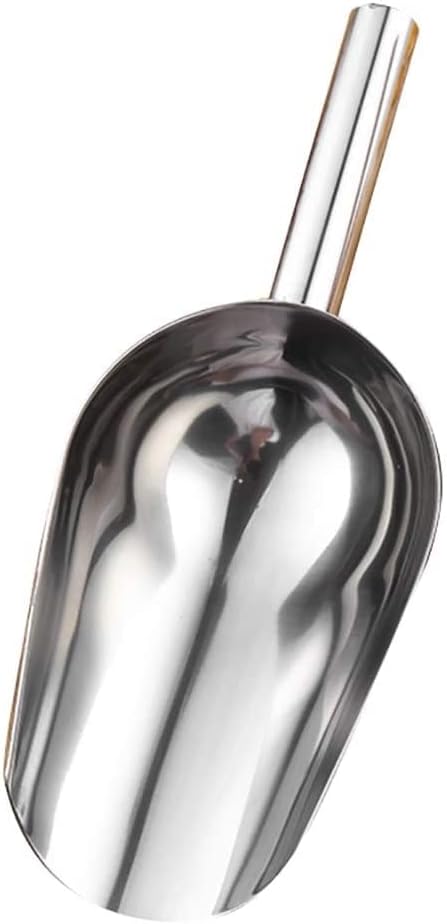 Ice Shovel Scoop，Stainless Steel Thicken Flour Shovel Food Shovel For Peanut，Dried Fruit，Popcorn，Silver-19.5x13cm(8x5inch)