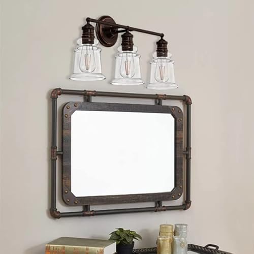 Bonhar Oil Rubbed Bronze Bathroom Vanity Light Fixtures 3 Light, Antique Vanity Lights For Bathroom With Clear Glass Shade, Vintage Vanity Lighting Fixtures (Bulb Not Included) #TOP6