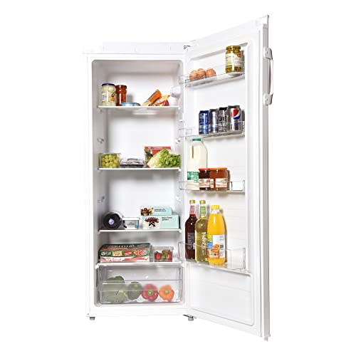 Statesman TL235LWE Tall Larder Fridge 235 Litre, 3 Adjustable Glass Shelves, Large Salad Drawer, Internal Light, Reversible Door, 55 cm Wide, Adjustable Feet, White