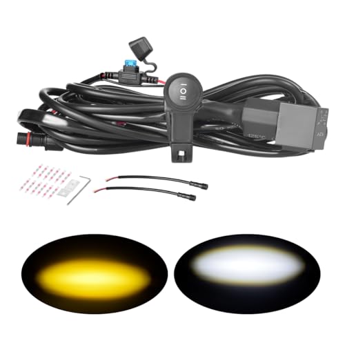 LENJIEMT 2 Leads LED Light Wiring Harness, ON-Off-ON 7/8