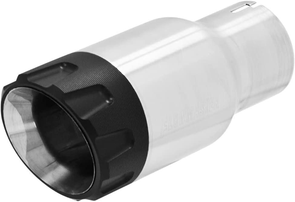 Flowmaster 15316 Exhaust Tip 3.5 Inch Angle Cut Brushed 304 Stainless Steel/Black Aluminum Fits 2.50 Inch Tubing Clamp on