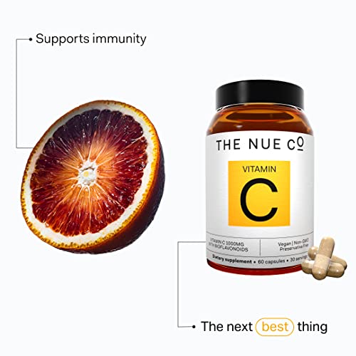 The Nue Co. Vitamin C Supplement, Supports Immunity With Vitamin C 1000Mg, Citrus Bioflavonoids, Vegan, Gluten Free, 60 Capsules #TOP4