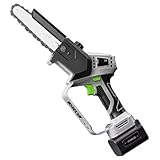 Portable Electric Chainsaw Battery Powered, 2.0Ah Battery Handheld Small Chain Saw with 2-side Security Lock [Southpaws Friendly] for Wood Cutting, Pruning Branches ﻿