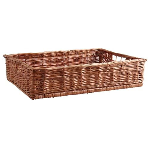 AUBRY GASPARD - Panier Ouvreuse Cinéma Osier Buff - Naturel Noisette - 40 x 28 x 10 cm - Fabrication Artisanale - Idéal Rangement Décoration Intérieure -...