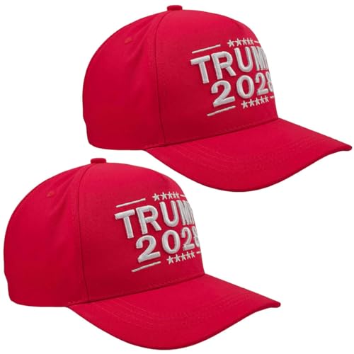 Baseball Hat Embroidery 2028 & Flag Cap for Men & Women, Golf Hat Red (2)
