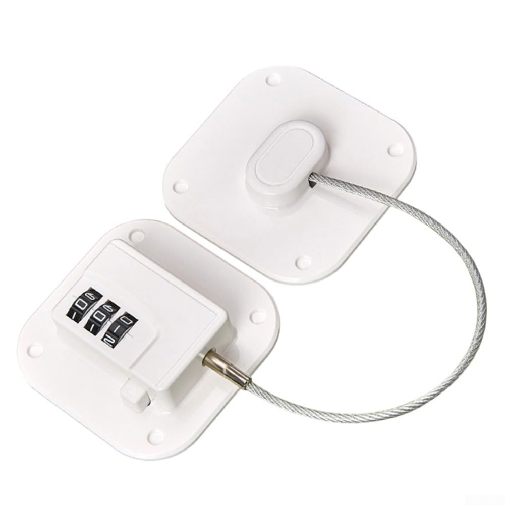 Reliable Child Lock for Cabinets Sturdy Metal Design, No Drilling Required, Efficient Baby Safety Measure (white)