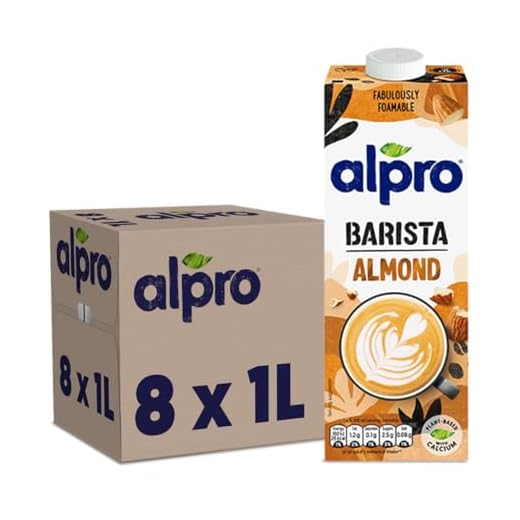 ALPRO BARISTA, bevanda alla MANDORLA, 100% vegetale, ideale con il caffè (8 confezioni x 1 Litro)
