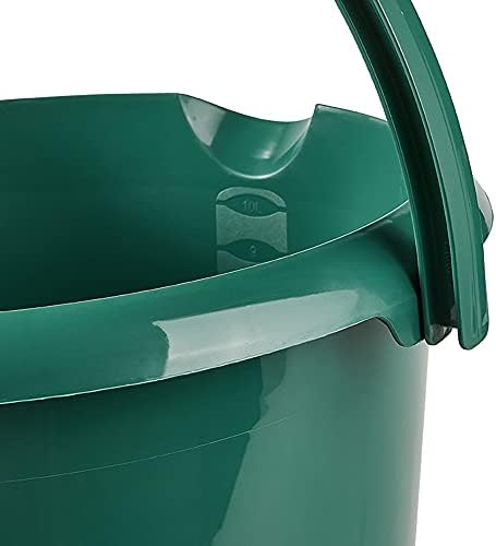 keeeper Bucket with Integrated Measuring Scale and Ergonomic Handle, 10 litres, Mika Eco Line, Green