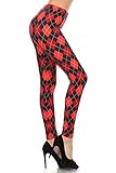 Leggings Depot High Waisted Valentine & Hearts Print Leggings for Women-Full Length-R514, Harley Diamond, 3X5X