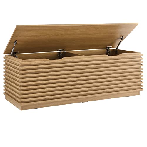 Modway EEI-6057-OAK Render 47 Inch Wood Grain Storage Bench In Oak thumb #4