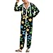 Onesie Pajamas for Unisex Adults Long Sleeves Sparkling Star Fashion One-Piece Cosplay Hooded Zip-up Jumpsuit S