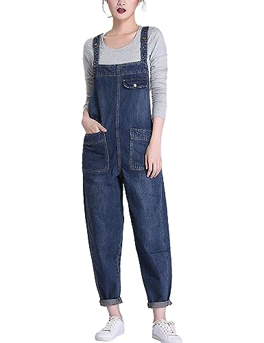 Vanchenl Damen Casual Loose Denim Latzhose Bib Verstellbare Jean Overalls Romper Jumpsuit Harem Hosen Dunkelblau M Vanchenl Damen Casual Loose Denim Latzhose Bib Verstellbare Jean Overalls Romper Jumpsuit Harem Hosen Dunkelblau M
