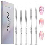 Aokitec Nail Art Pinsel Set, 5 Stück für feine Linien und French Nails