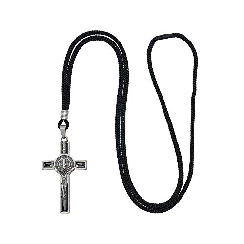 Crucifijo de San Benito en collar de cordón ideal para la oración diaria 2
