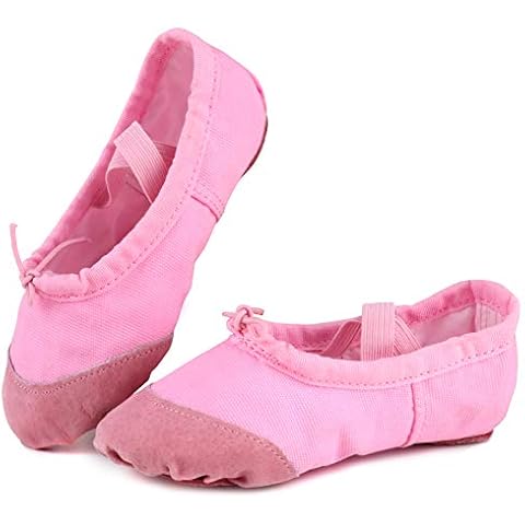 LONSOEN Ballet Slipper Shoes Split-Sole Dance Flat for Girls (Toddler/Little Kid/Big Kid), SHC551 Pink CN23 Cover
