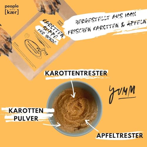 People who Kaer Morosche Karottensuppe 2X 200g, hohe Ergiebigkeit Dank Pulver-Form, Präbiotika Mittel zur Unterstützung bei Durchfall & Magenproblemen, bis zu 5L Moro Suppe, Hund Durchfall