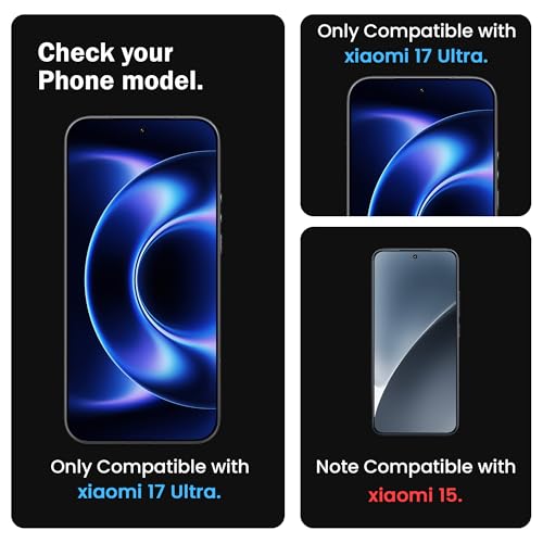 Image of FIRST MART Tempered Glass for Xiaomi 17 Ultra, 9H Full-Glue Screen Protector, 3D Edge-to-Edge, HD Clear, Oleophobic, Case-Friendly, Black, Pack of 1