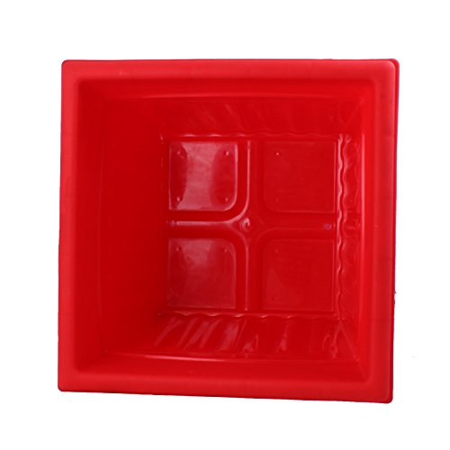 Image of Gardens Need Square Planter with Drip Tray Set (14-inch, Red, Pack of 2 Sets)