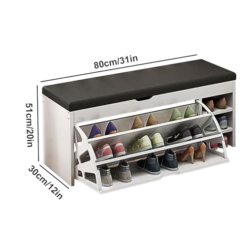 Meuble à chaussures autoportant blanc pour libérer l'espace des entrées encombrées