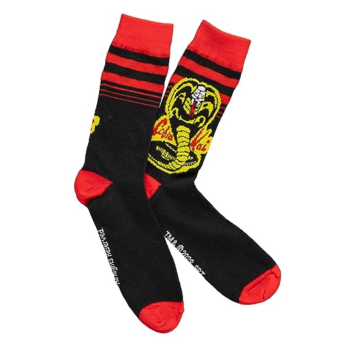 Hyp Meias masculinas Cobra Kai sortidas com 5 unidades, Multi, Tamanho Único