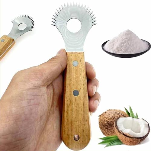 Ustensile pour noix de coco et desserts faits maison avec manche en bois