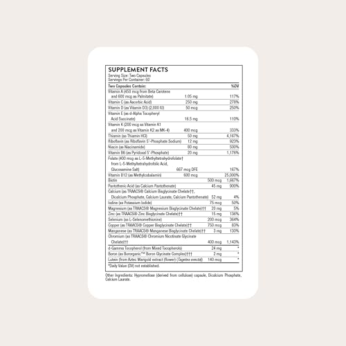 Image of THORNE - Basic Nutrients 2 /Day - Comprehensive Daily Multi-Vitamin with Optimal Bioavailability - Vitamin & Mineral Formula - Third-Party Certified - Gluten, Dairy & Soy-Free - 120 Capsules