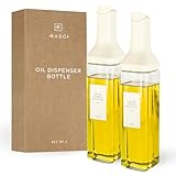 Oil Dispenser Bottle – Set of 2 16.9oz/500ml Oil and Vinegar Dispenser - Drip-Free Spout Glass Oil Dispenser – Kitchen Oil Dispenser with Automatic Pouring Lid – Olive Oil Dispenser Bottle for Cooking