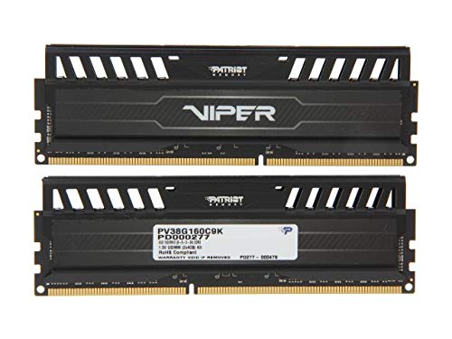 Patriot Memory Viper 3 Black Mamba DDR3 1600 8GB (2x4GB) C9 Kit Memoria Gaming XMP 1.3 Nero PV38G160C9K