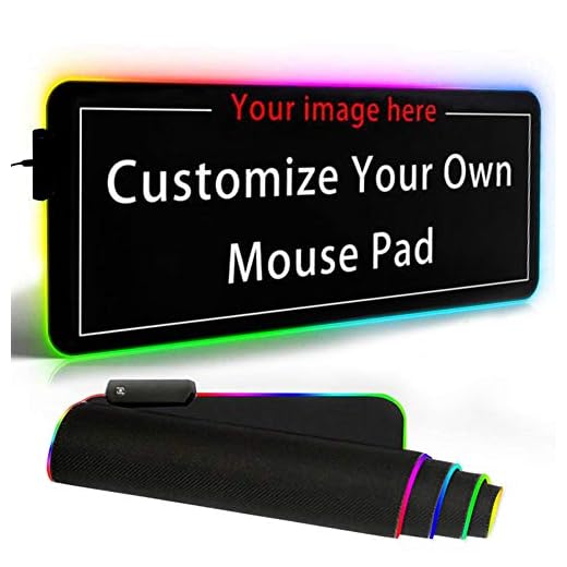 Personalized RGB LED Gaming Mouse Pad Make Your Own Customized Large Gaming Mousepad Custom Mouse Mat for Office Dorm Personalised Gifts Presents for Gaming Lovers, 31.5x11.8in