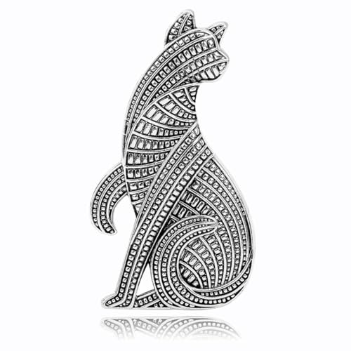 FAIRYGATE Cat Brooches for Women UK Anti Exposure Fixed Brooches Rhinestone Brooch Women Men Crystal Tiger Lapel Pin for Party B2916