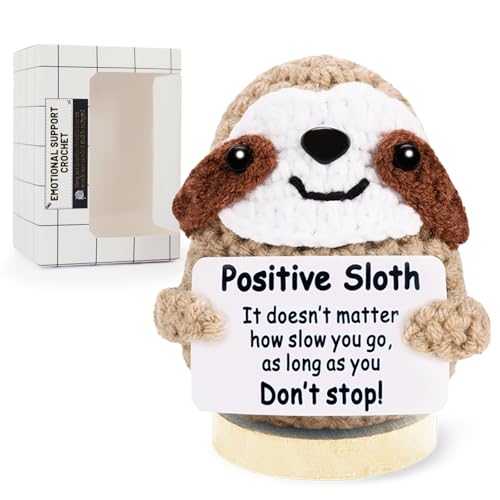 Xiyadun Positive Crochet Sloth, Emotional Support Animals,Birthday Gifts for Women
