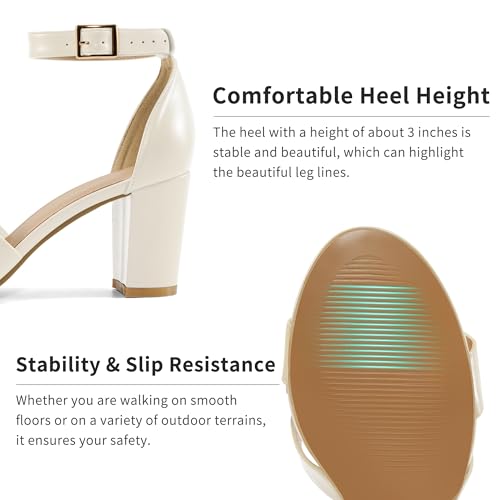 Heels for Fashion Women Wedding: Comfortable Womens Heeled Sandals for Party - Dressy Prom Ladies Buckle Shoes3