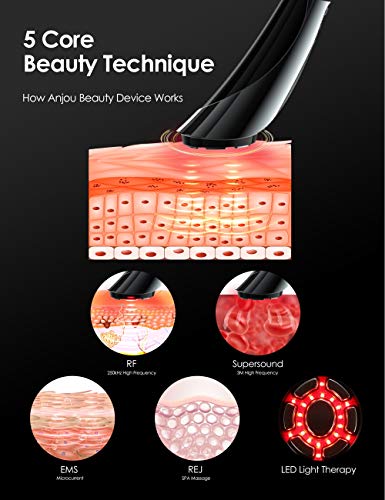 Anjou Facial Skin Care Anti-Aging Device - Handheld Beauty Machine with LED Light Therapy Skin Care for Women