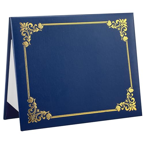 Porte-documents de remise de diplôme similicuir bleu marine
