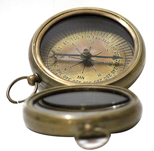 Nautical Vintage Antique Finish Compass, 2.2 Inches, Navigational Direction Instrument Finder Open Face Compass,Handy Pocket Size Compass Collectibles #TOP4