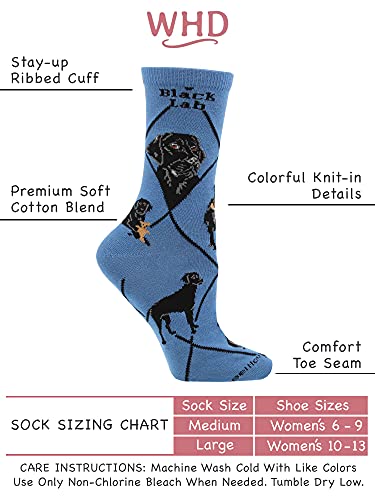 Image of WHD Black Lab Crew Socks for Women & Men | Gift for Dog Lovers, Cute Pet Socks