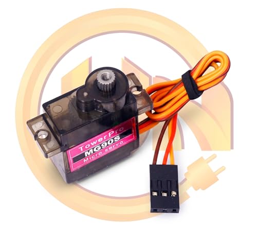 Image of Pack of 1 MG90S Metal Gear Micro Servo Motor - 9g High Torque Geared Motor for RC Helicopter, Plane, Boat, Robotics, and DIY Ardino Projects