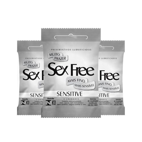 Kit 3 Preservativo Sex Free Sensitive Mais Fino 3 Unidades