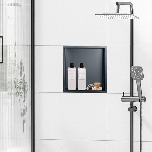 Niche de douche acier inoxydable encastrée support rangement gris