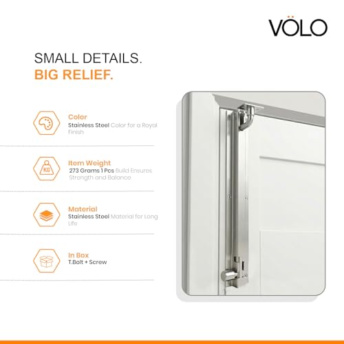Image of Volo L Shape /Marble Stainless Steel Towerbolt /Door Latch, Pack of 2 Pieces (300mm (12 Inch))