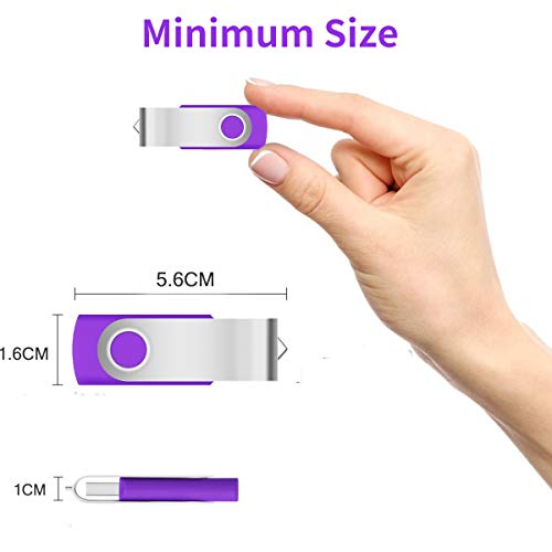 Image of 1GB USB Flash Drive 1PCS, EASTBULL USB 2.0 Thumb Drive Swivel USB Stick Memory Stick Metal Thumb Drives (Purple)