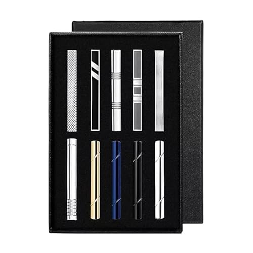 Opiniones de Corbatas para Hombre comprados en linea. 44 Pisacorbatas de corbata de 10 piezas, Clips para Corbatas, Clip de Corbata de Acero Inoxidable de Alta Calidad, Conjunto de 10 Clips para Corbatas: Elegancia y Estilo en Negro,...
