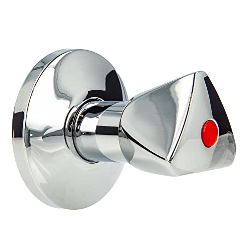 tecuro Hahnoberteil Sanitäroberteil 3/4 Zoll, mit Griff und Rosette, für Unterputz-Ventile - rot