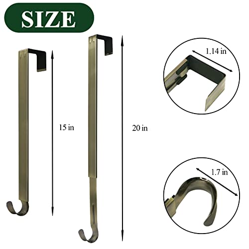 Image of ZMCINER Wreath Hanger for Front Door, Adjustable 15-25 Inch Wreath Hanger, 20 lbs Larger Door Upgrade, Nickel